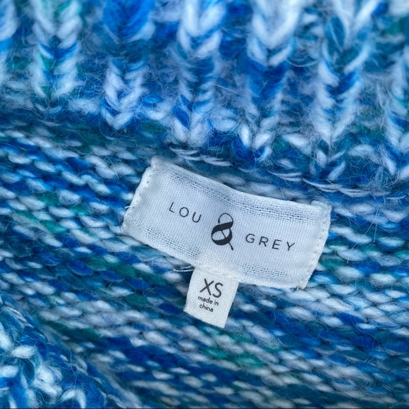 Lou & Grey teal crop boxy crewneck sweater XS - Picture 3 of 5